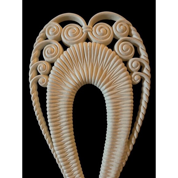 Vtg 70s Burwood Faux Off-White Wicker Wall Candleholders 17" Tall Pair - Picture 4 of 7